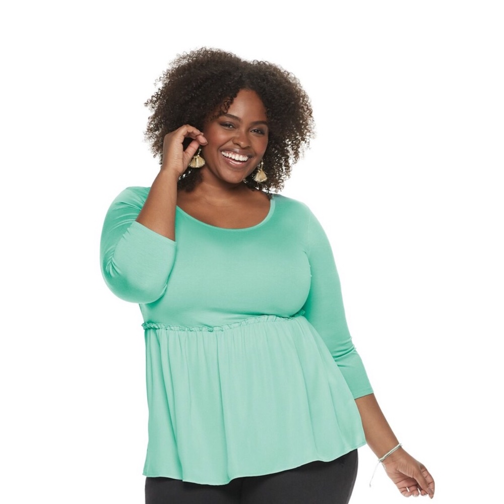 EVRI Plus Size Peplum Top
